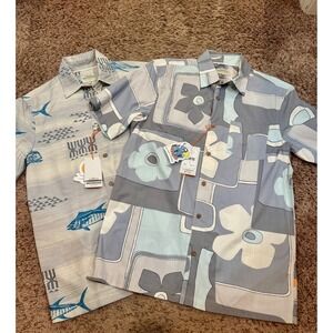 Bundle‎ of 2 Quiksilver Waterman Shirts NWT – Fishing + Floral Prints –MSRP $180